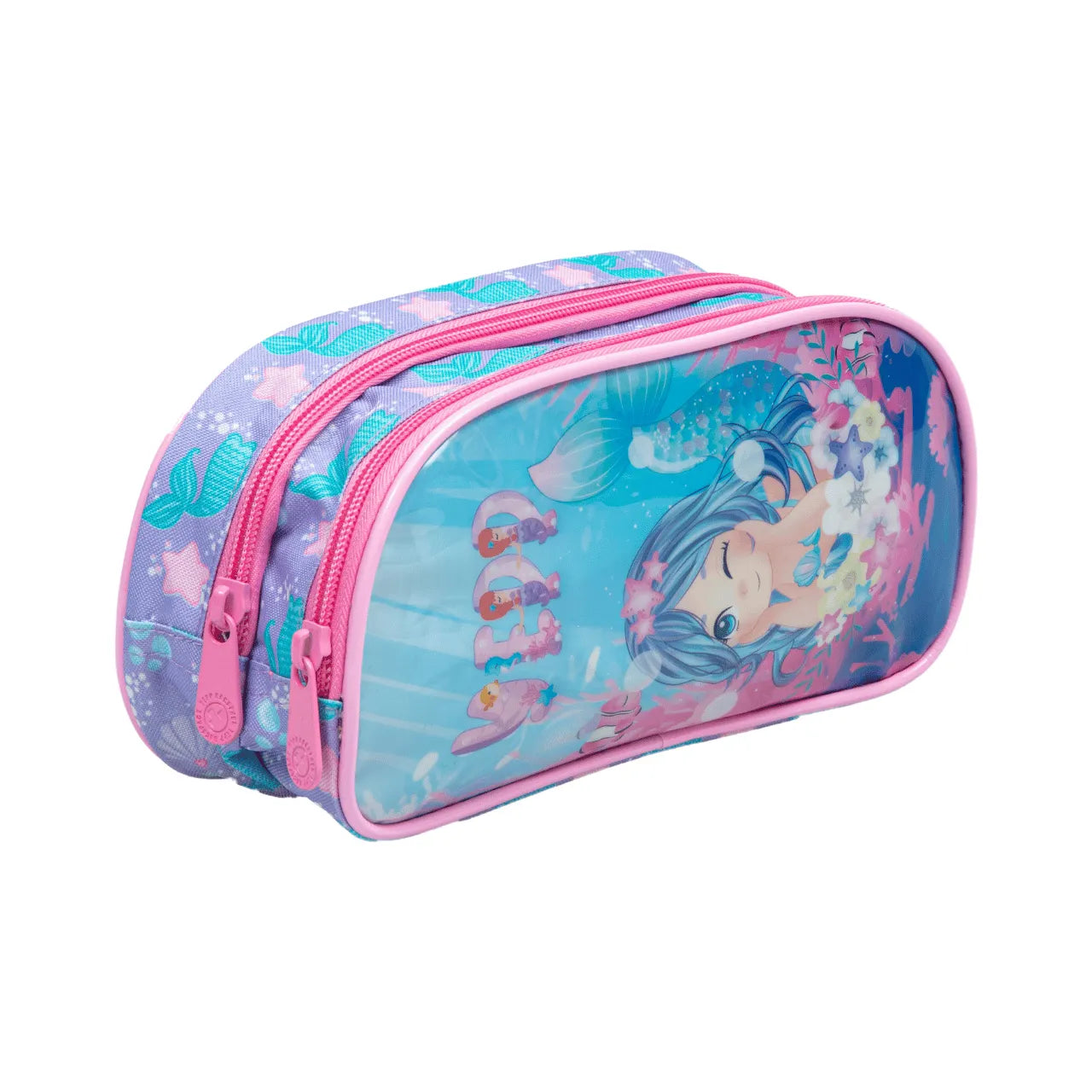 Kit Mochila de Rodinhas Sereia Feminina Lilás Yepp com Lancheira e Estojo