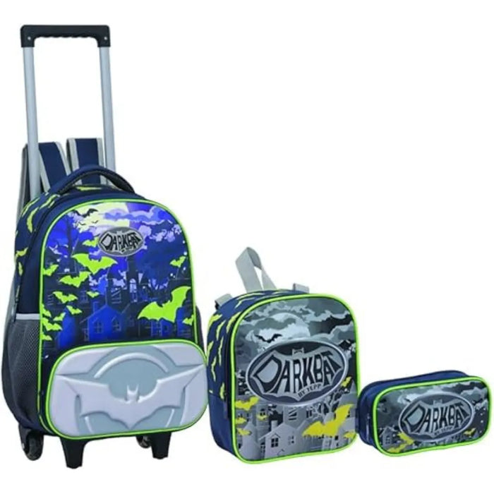 Kit Mochila de Rodinhas Masculina Verde Yepp 3 Peças