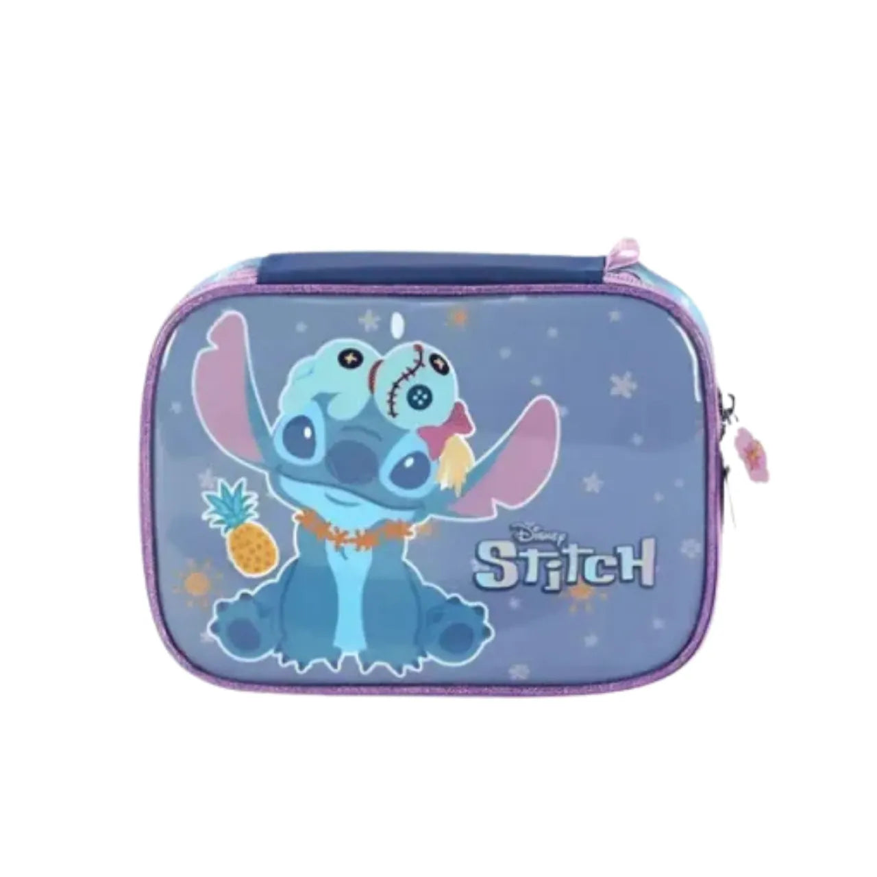 Kit Mochila Rodinha Stitch Violeta com Lancheira e estojo