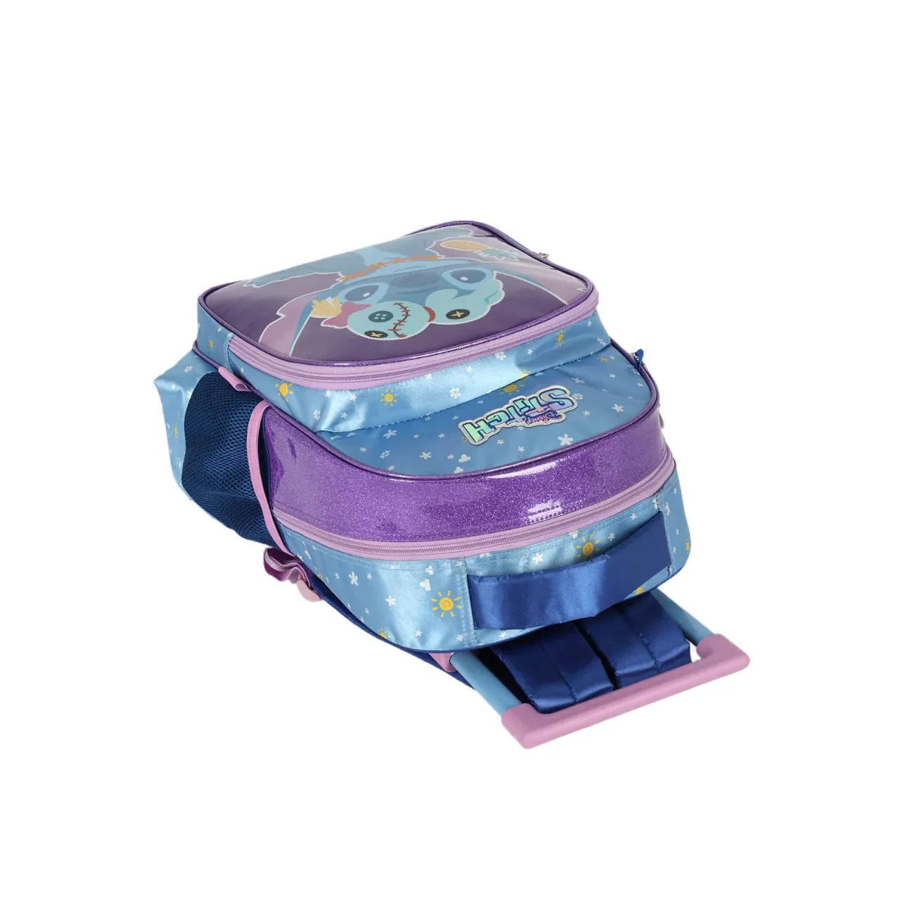 Kit Mochila Rodinha Stitch Violeta com Lancheira e estojo