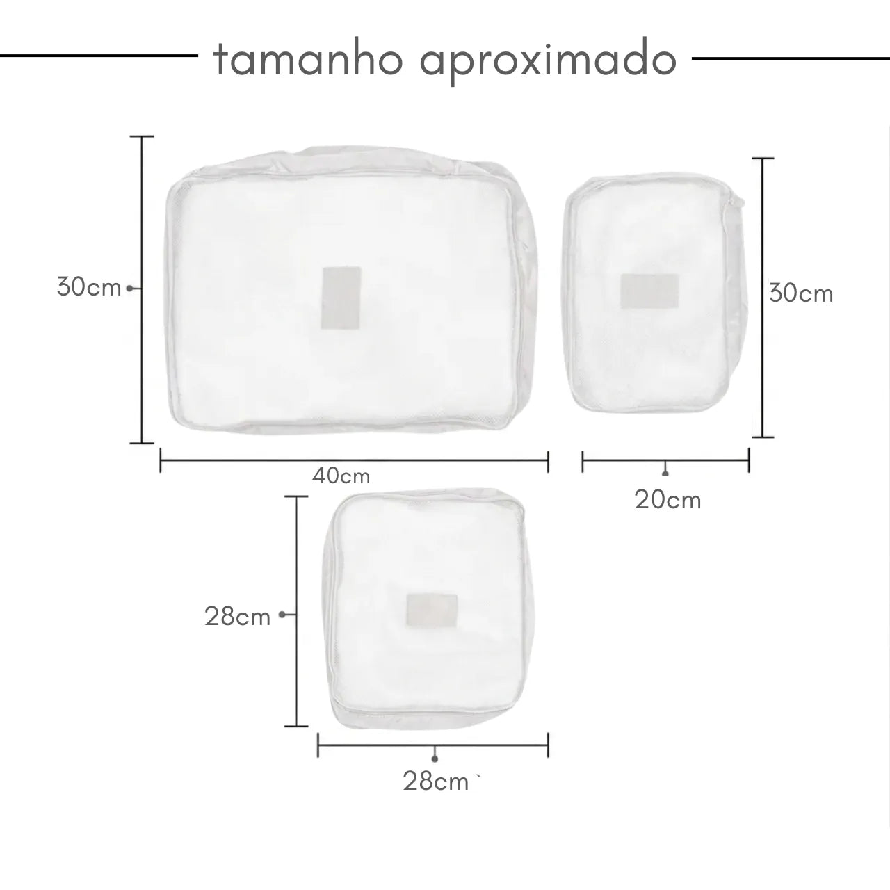 Kit Organizador de Mala Qualis Nylon Vinho 6 Peças