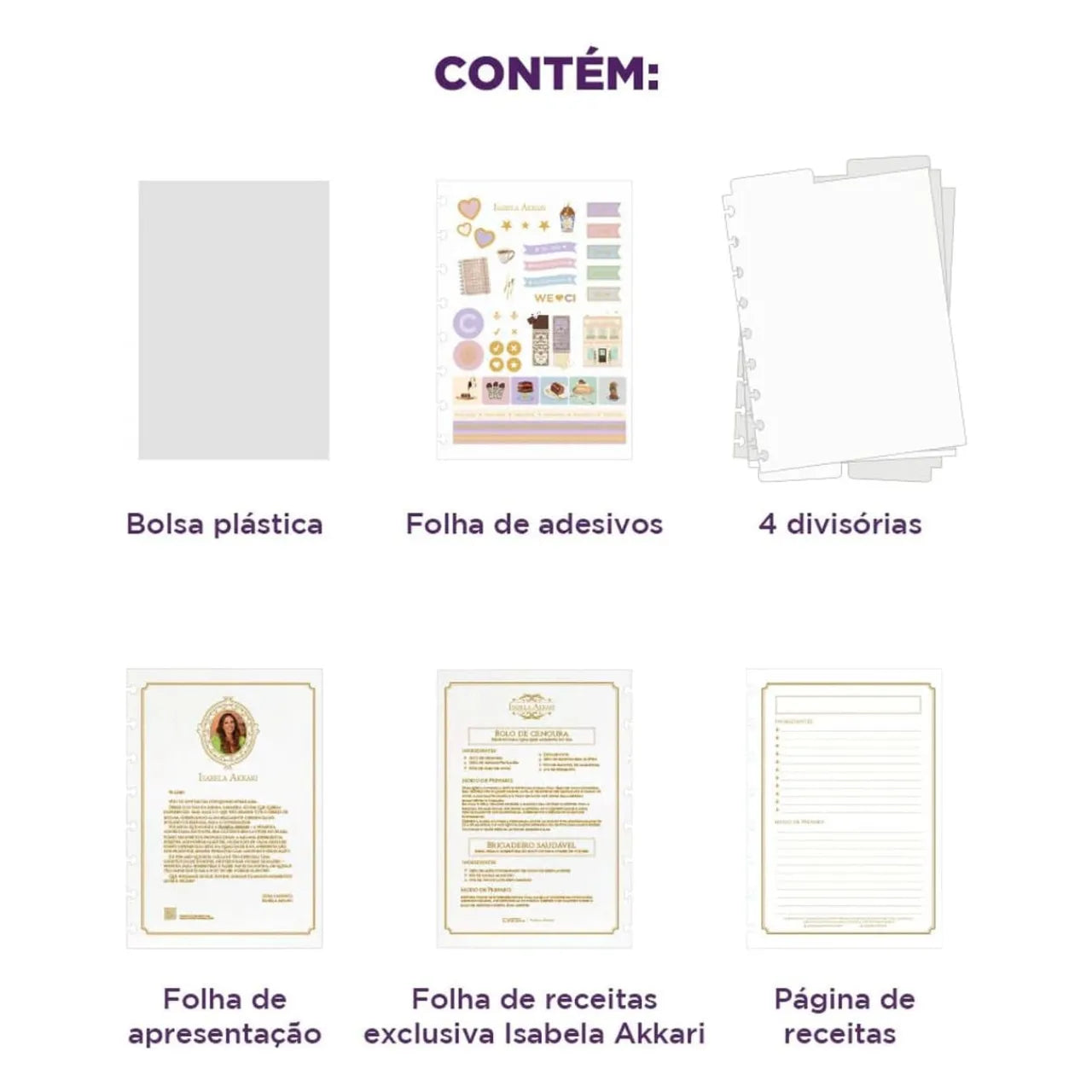 Caderno Inteligente Médio Purple Key Isabela Akkari