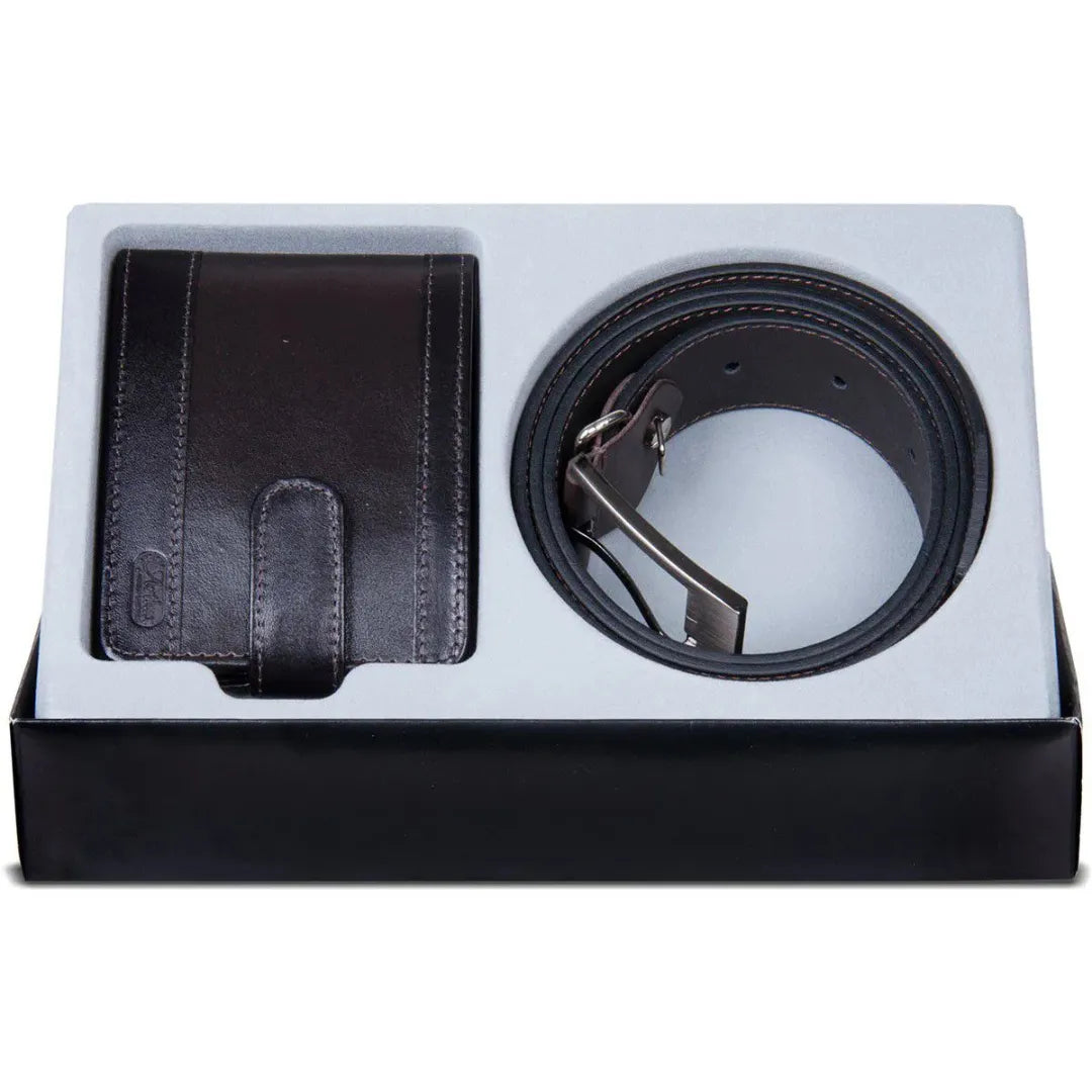 Kit Carteira e Cinto Masculino Arte Acessórios Elegante Completo Presente Ideal