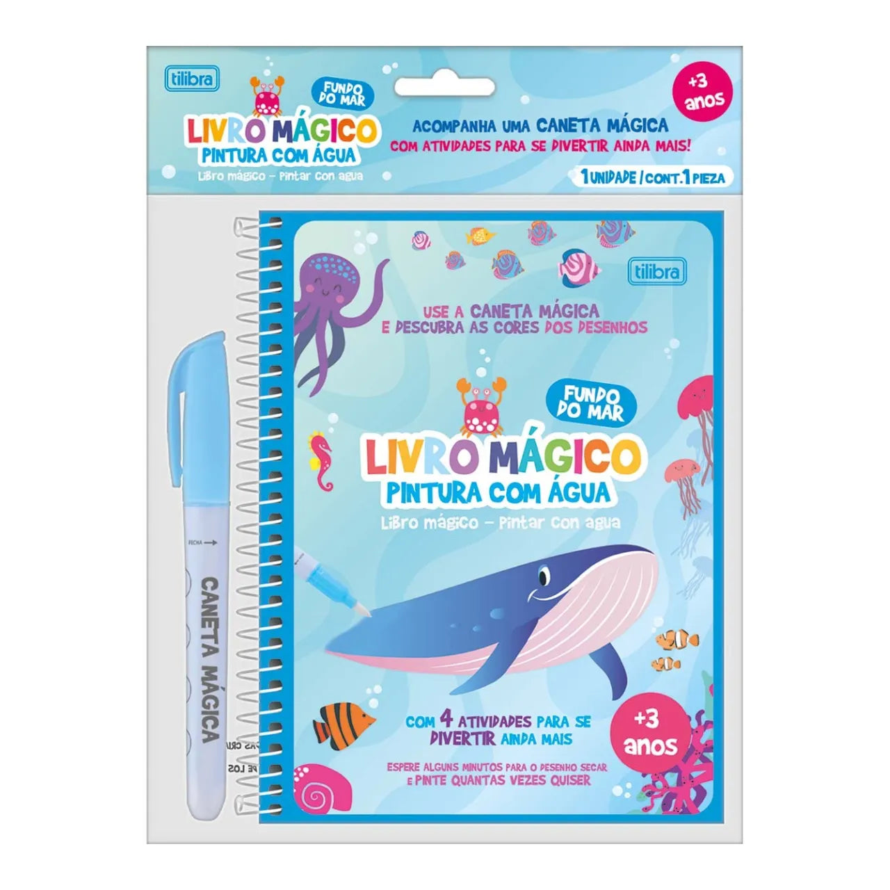Livro Mágico para Pintura com Água Fundo do Mar