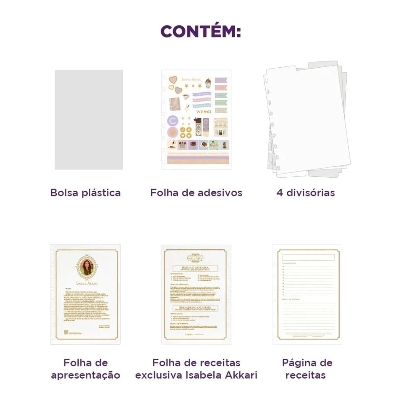 Caderno Inteligente Grande Rose Key Isabela Akkari