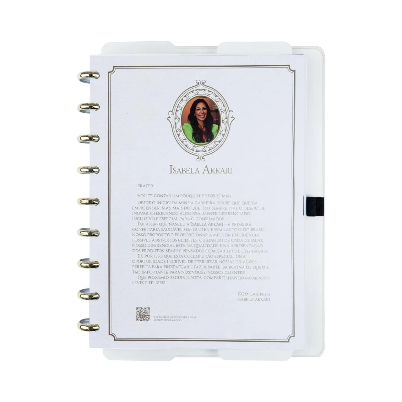 Caderno Inteligente Grande Rose Key Isabela Akkari