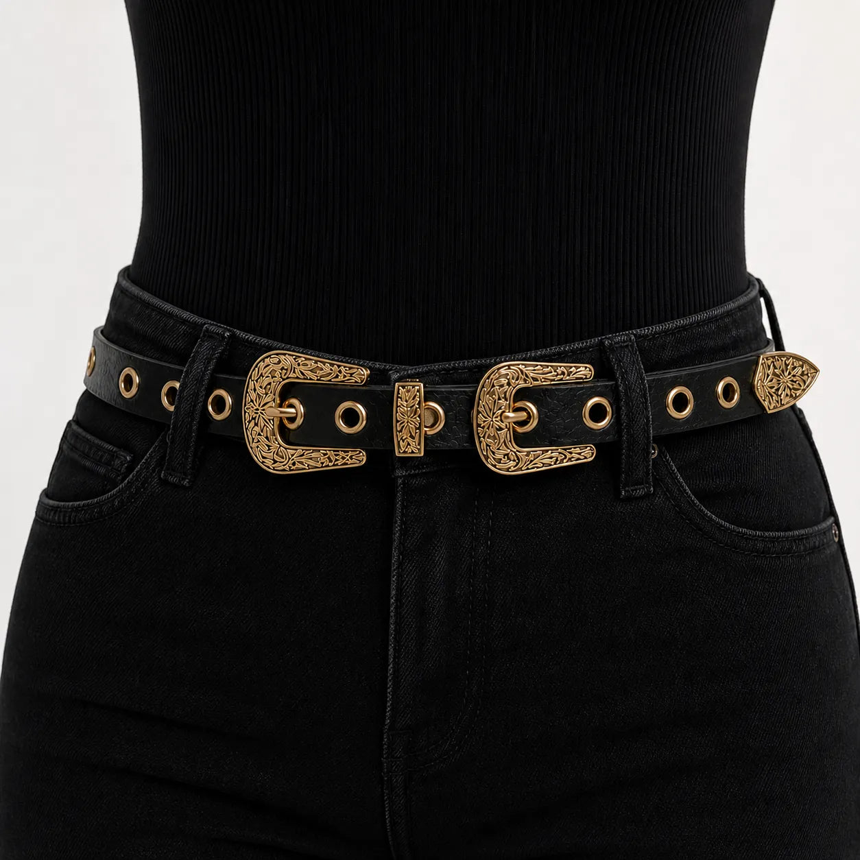 Cinto Feminino Strass Preto