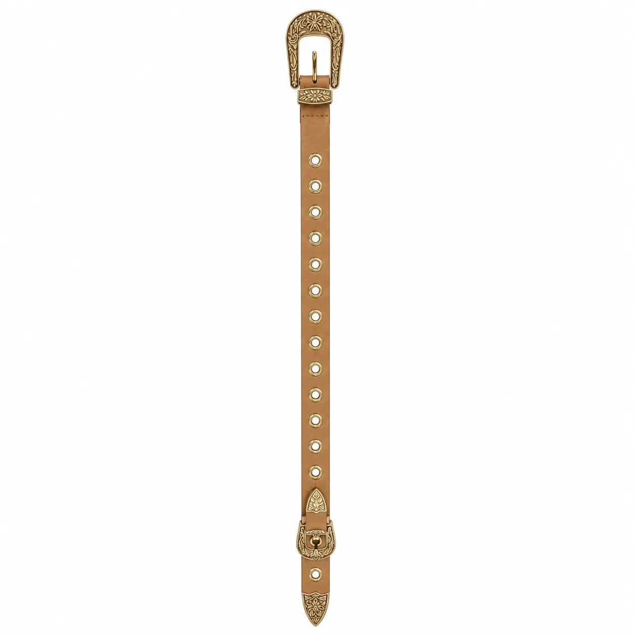Cinto Feminino Marrom Claro com Strass Estilo Elegante Premium