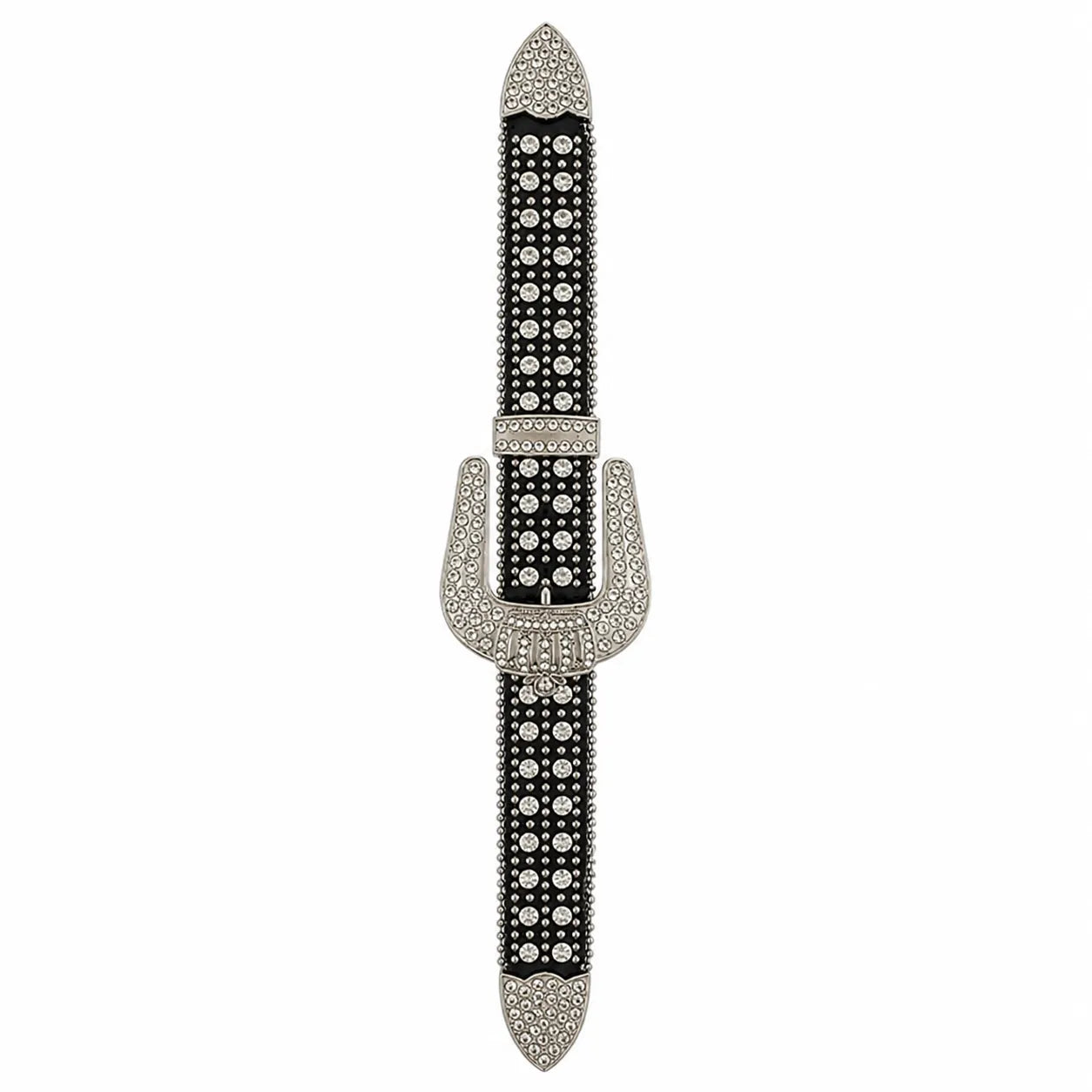 Cinto Feminino Preto com Strass Estilo Premium Elegante