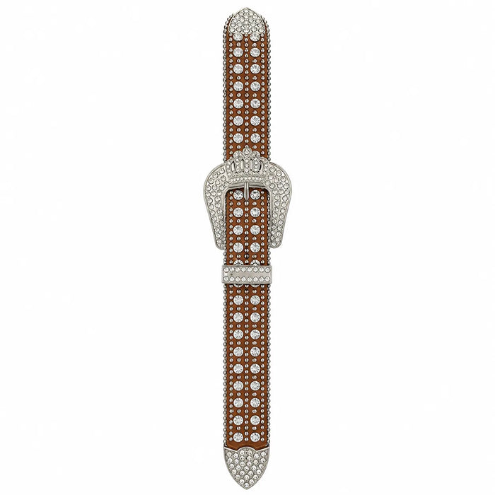 Cinto Feminino Strass Marrom Luxo Fashion Ajustável