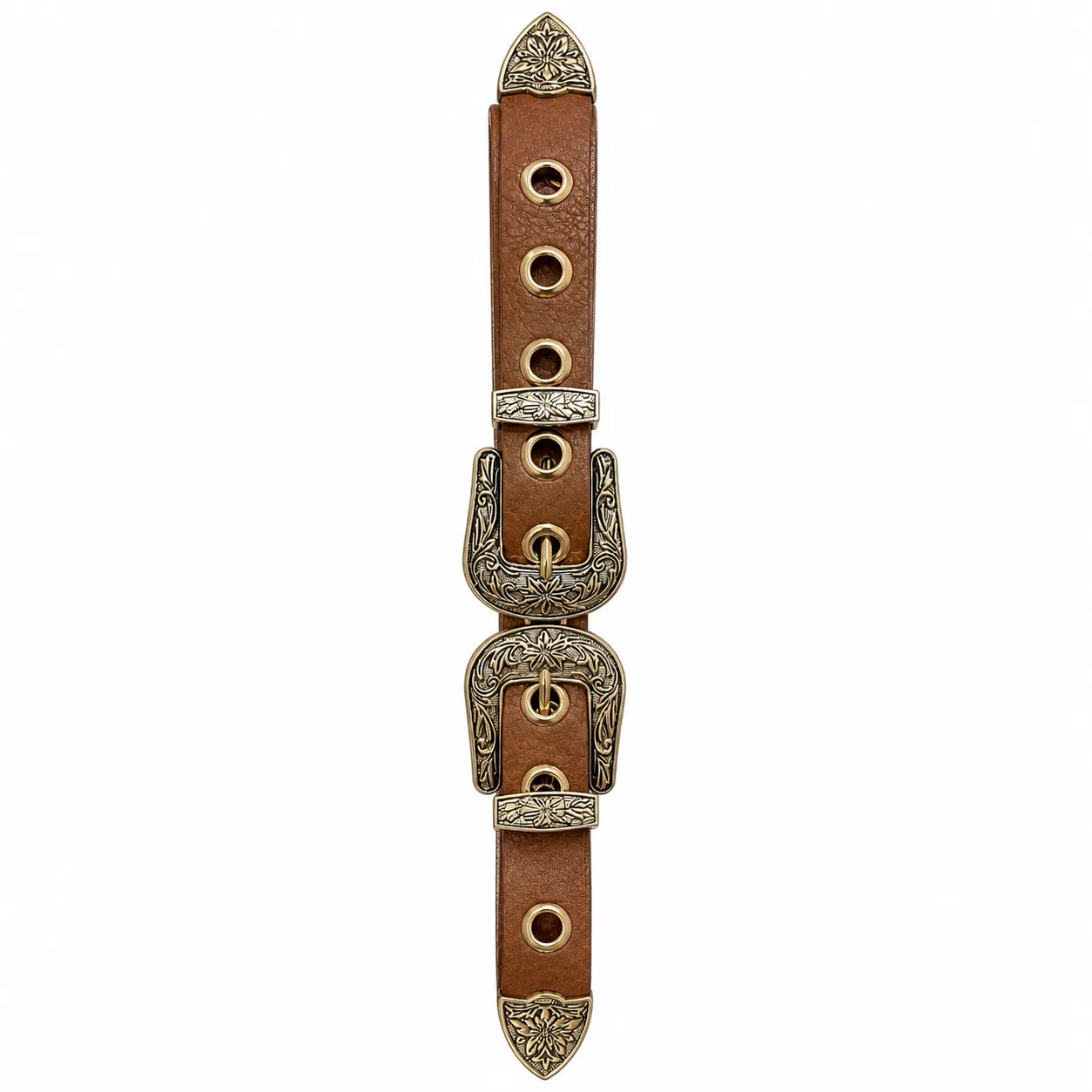 Cinto Feminino com Strass Marrom Brilho Elegante Ajustável