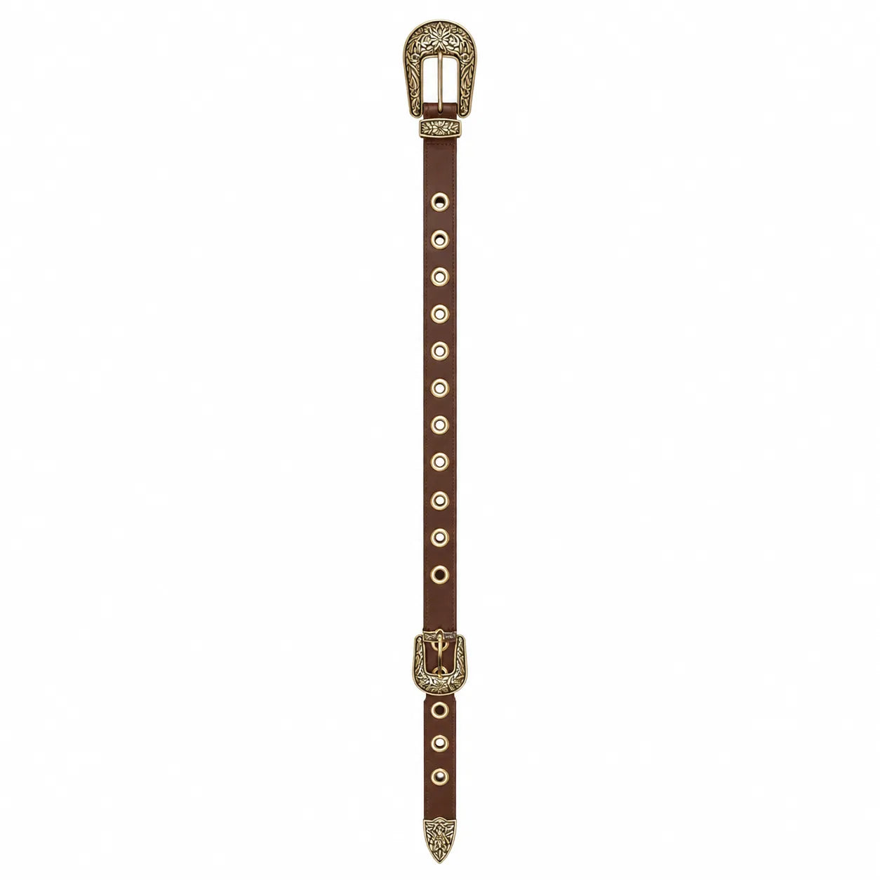 Cinto Feminino com Strass Marrom Brilho Elegante Ajustável