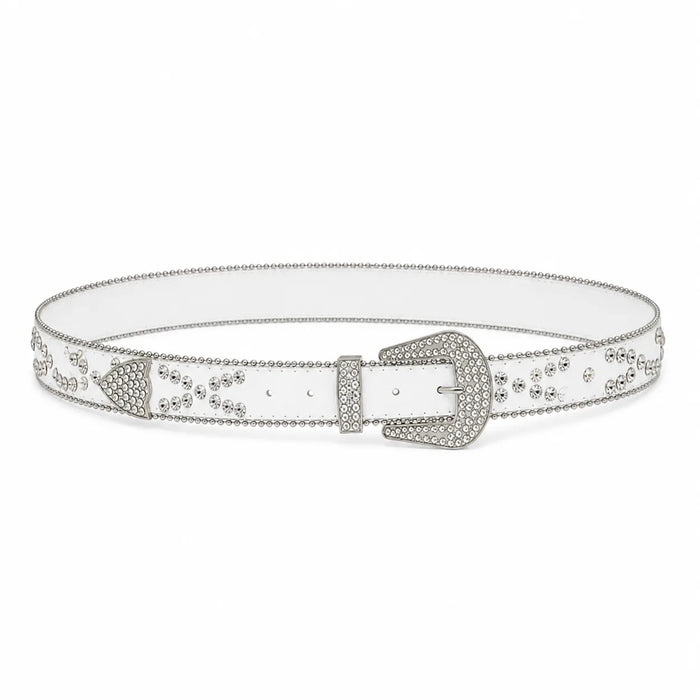Cinto Feminino Strass Branco Ajustável