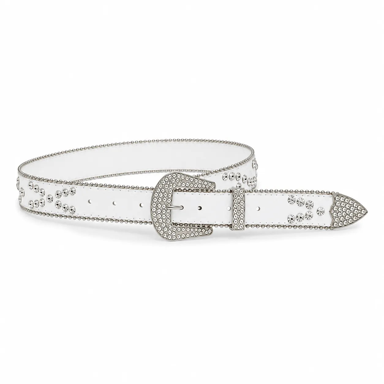 Cinto Feminino Strass Branco Ajustável