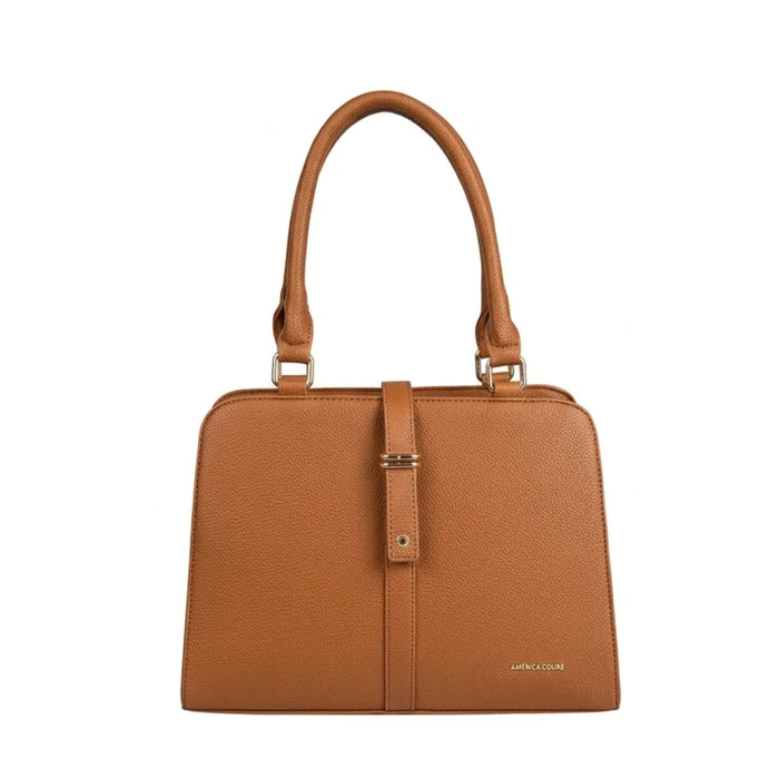 Bolsa Feminina Marrom Estruturada Alça Ombro Elegante