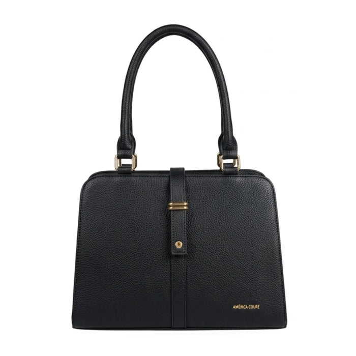 Bolsa Feminina Preta Estruturada Alça Ombro Elegante