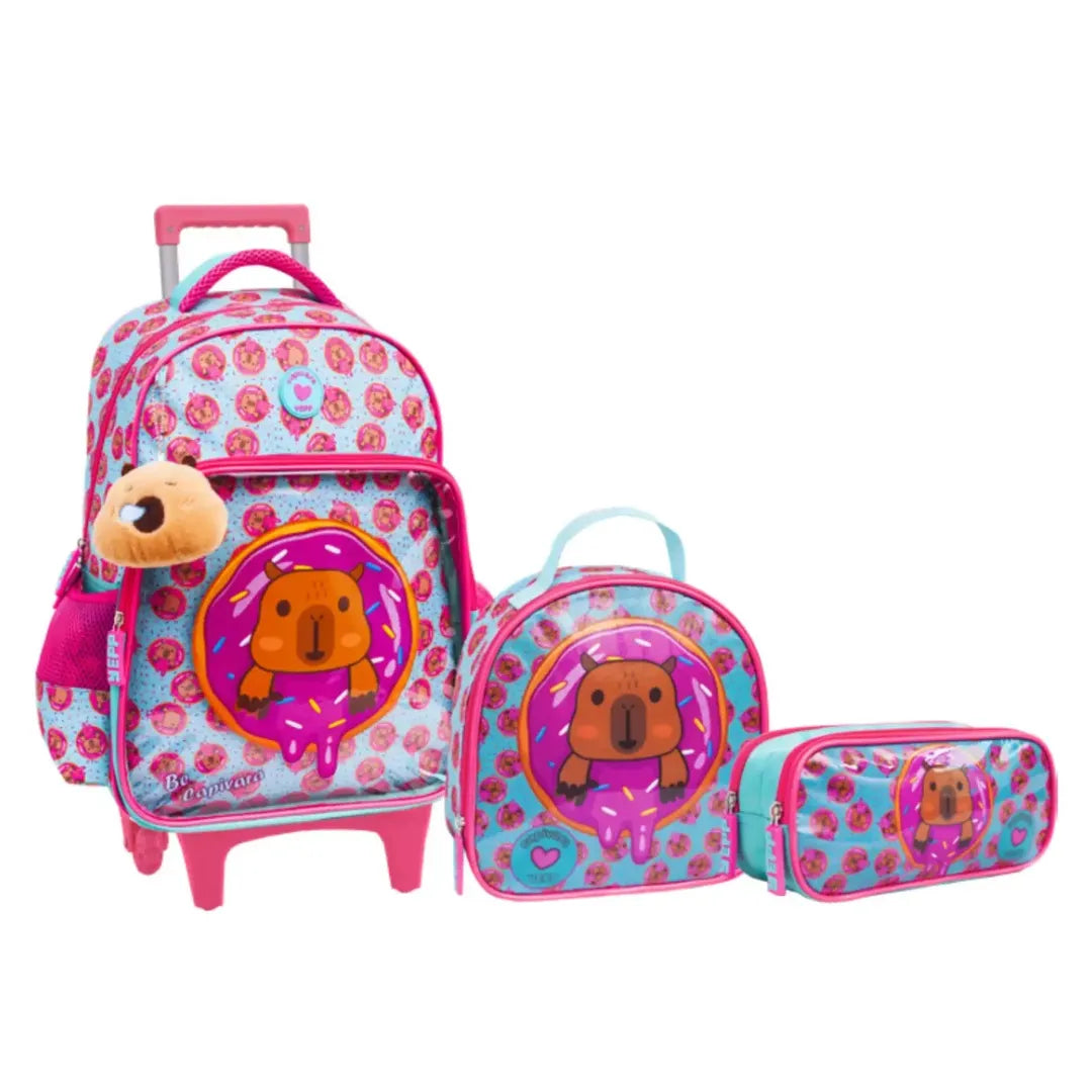 Kit Mochila Infantil Feminina Verde Yepp com Lancheira e Estojo