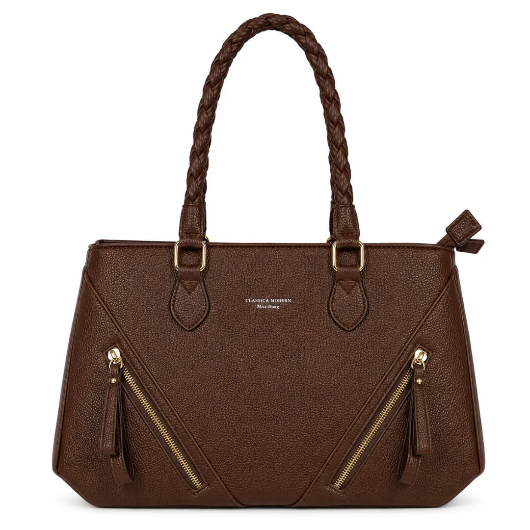Bolsa Feminina Marrom Miss Dong com 2 Divisórias