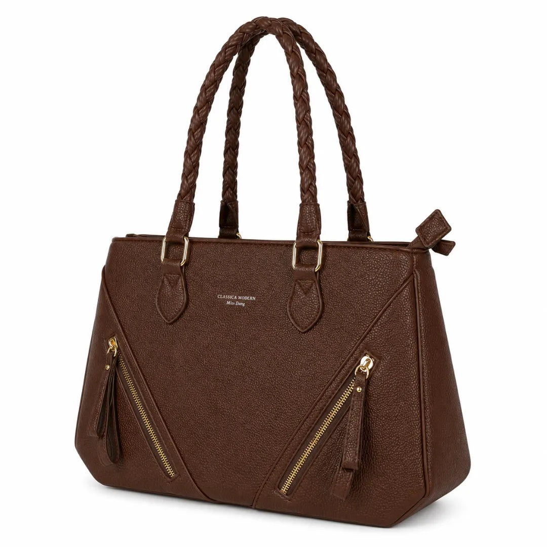 Bolsa Feminina Marrom Miss Dong com 2 Divisórias