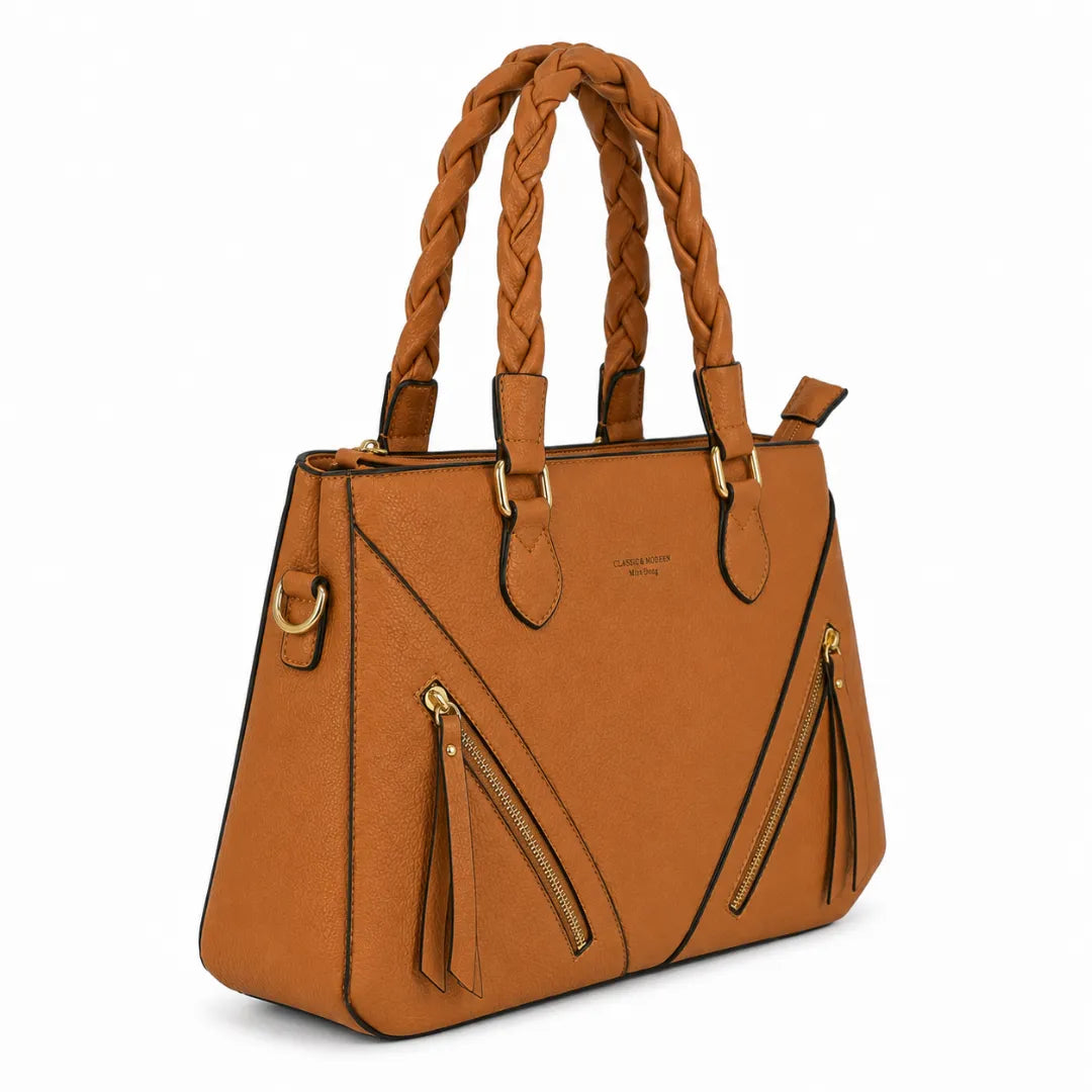 Bolsa Feminina Caramelo Miss Dong com 2 Divisórias