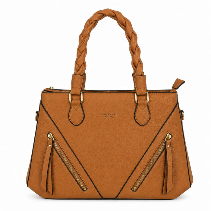 Bolsa Feminina Caramelo Miss Dong com 2 Divisórias