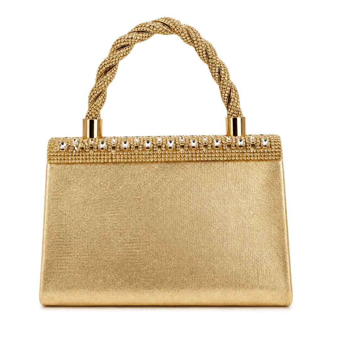 Bolsa de Festa Dourada Voice Elegante Brilhante e Sofisticada