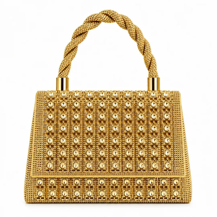 Bolsa de Festa Dourada Voice Elegante Brilhante e Sofisticada