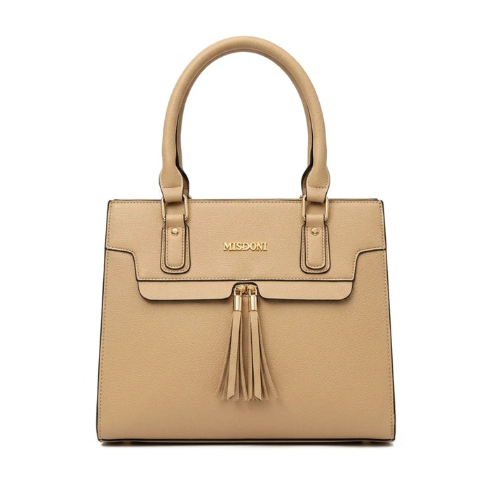 Bolsa Feminina Bege Estruturada Elegante Miss Dong