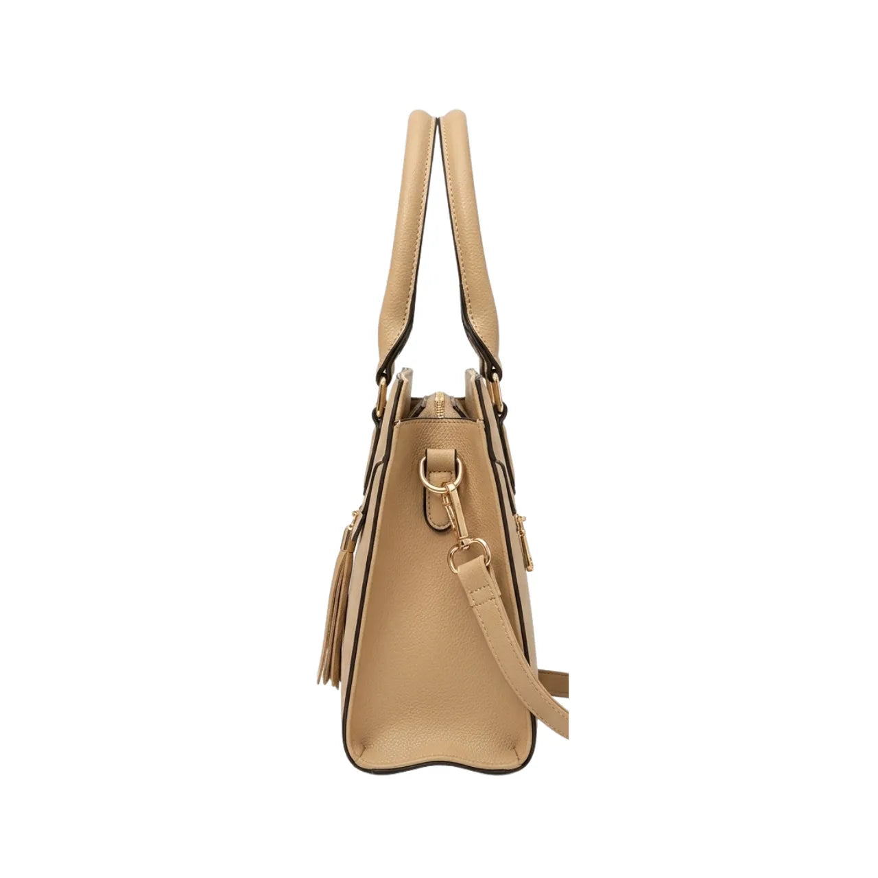 Bolsa Feminina Bege Estruturada Elegante Miss Dong