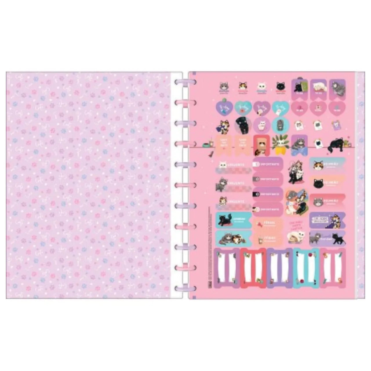 Caderno Tilidisco Universitário 10 Matérias Tilibra Purrfect Cats