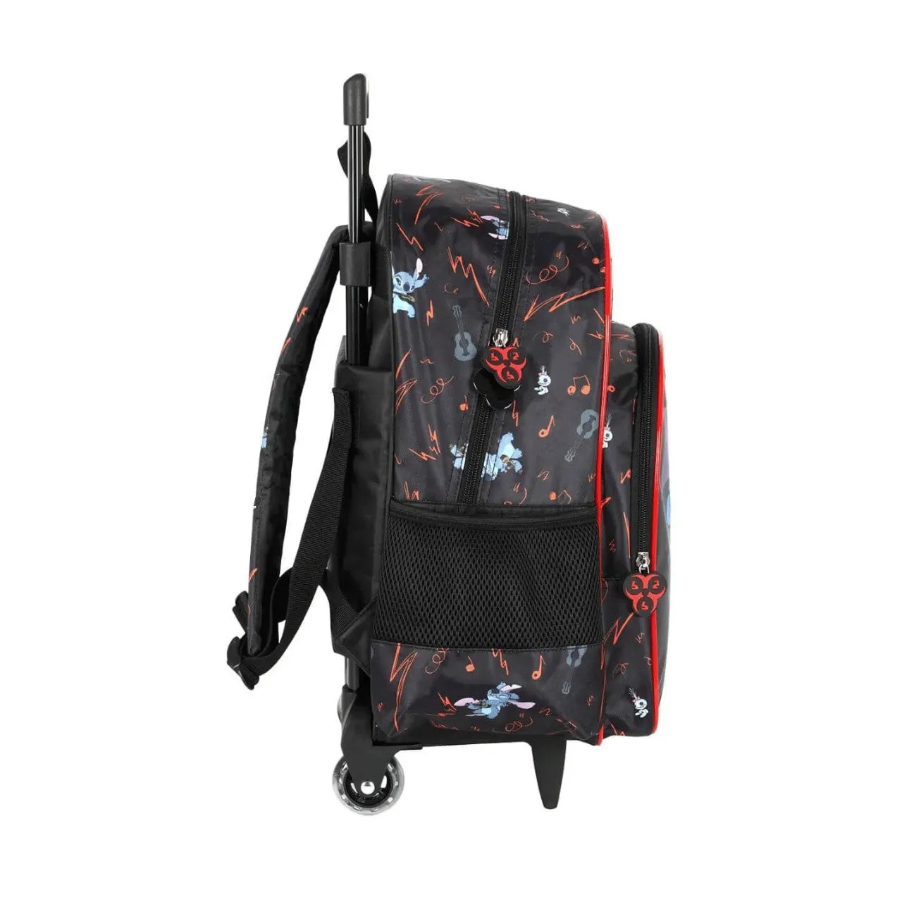Kit Mochila de Roda Stitch Preto com Lancheira e Estojo Box