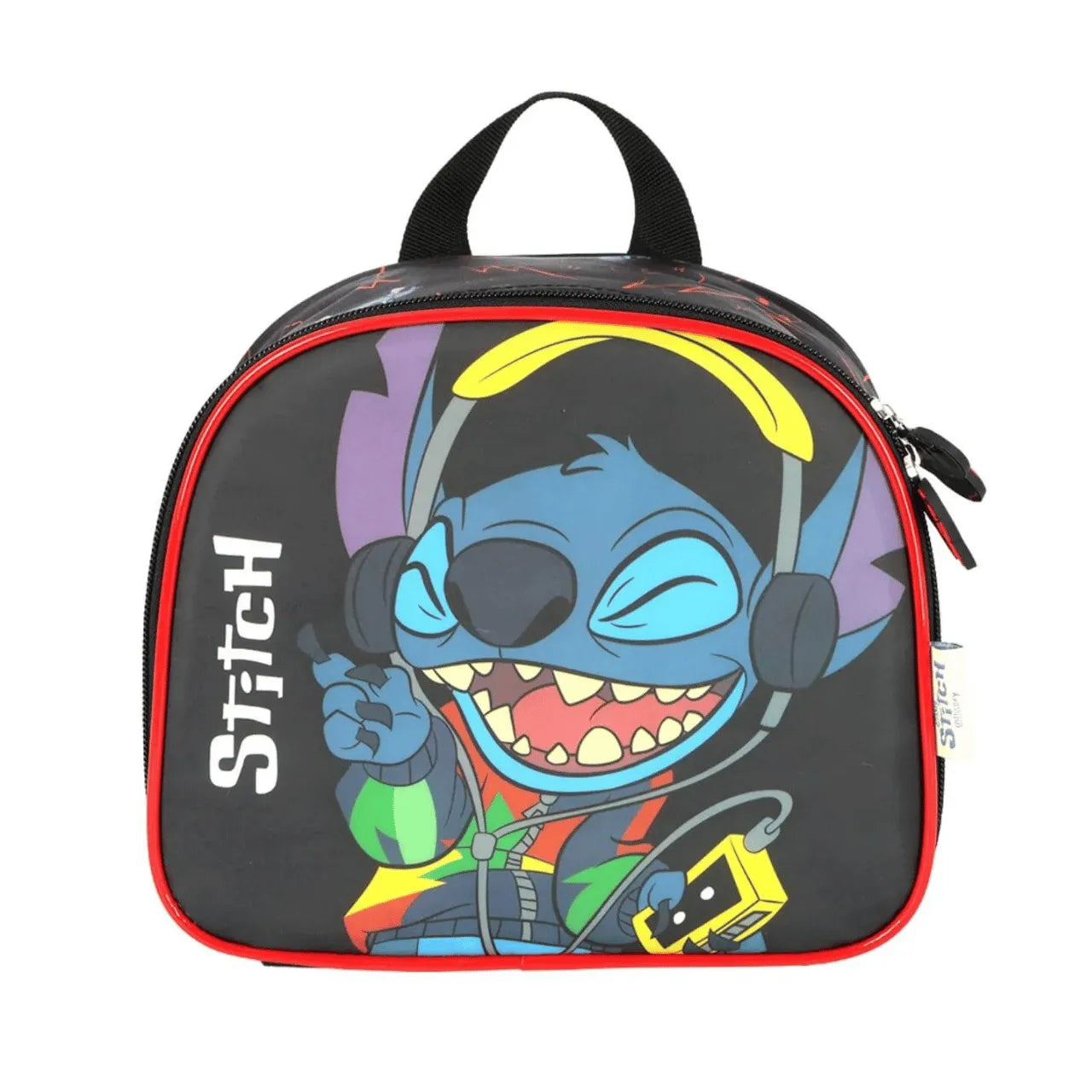 Kit Mochila de Roda Stitch Preto com Lancheira e Estojo Box