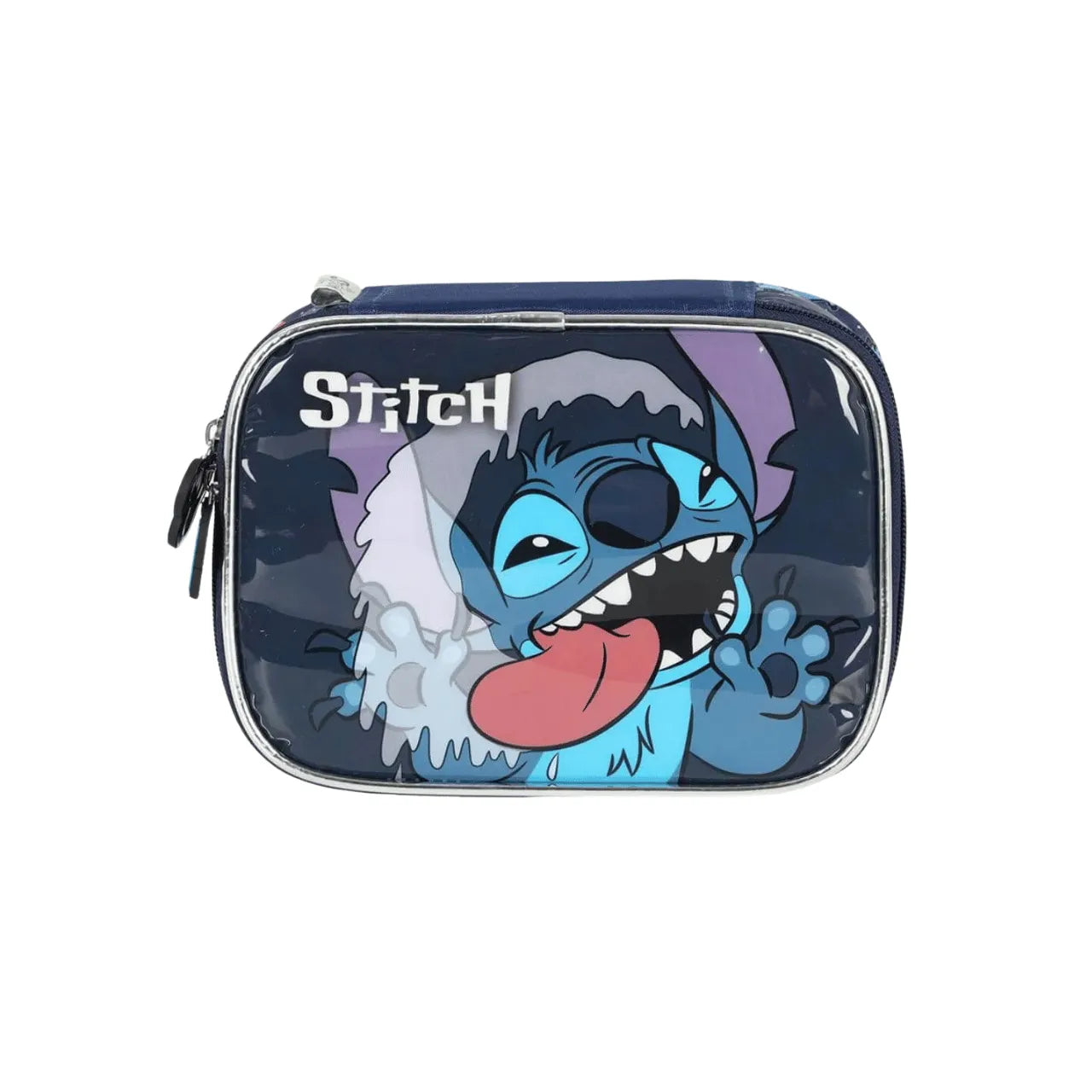 Kit Mochila de Roda Stitch Azul com Lancheira e Estojo Box