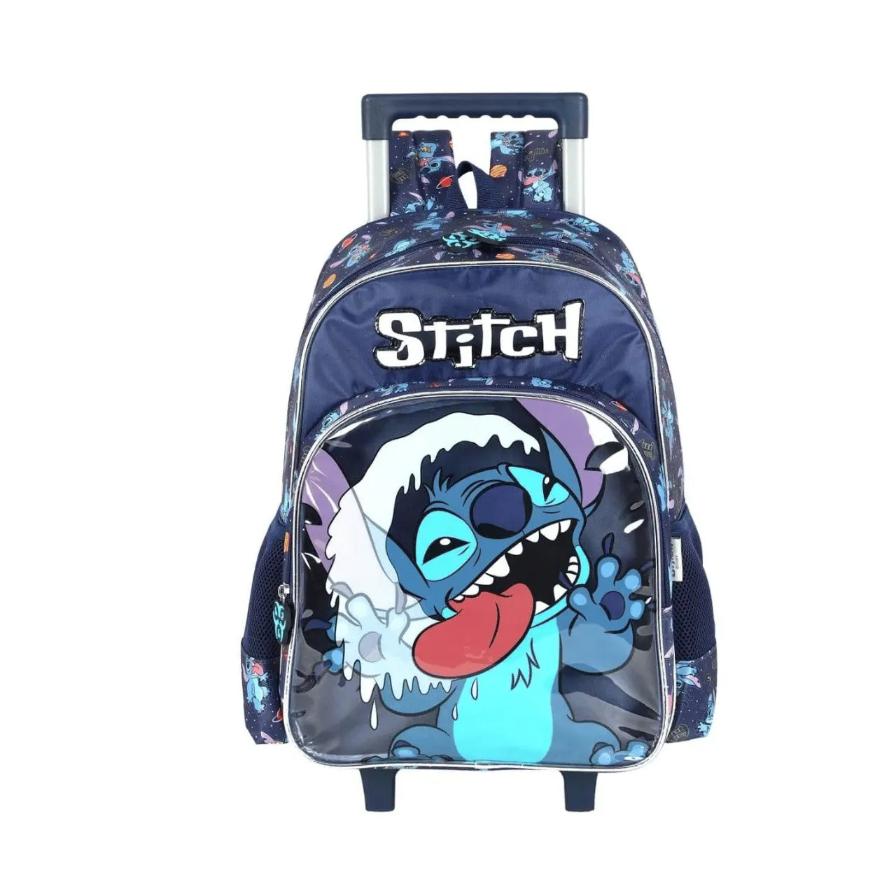 Kit Mochila de Roda Stitch Azul com Lancheira e Estojo Box