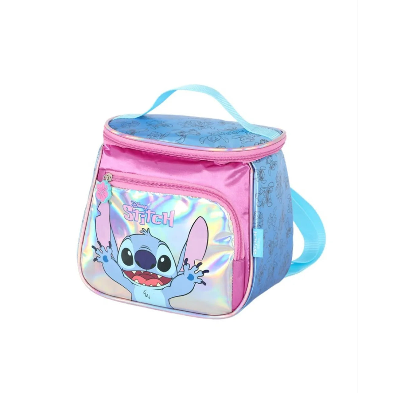 Kit Mochila Rodinha Stitch Roxo com Lancheira e Estojo Box