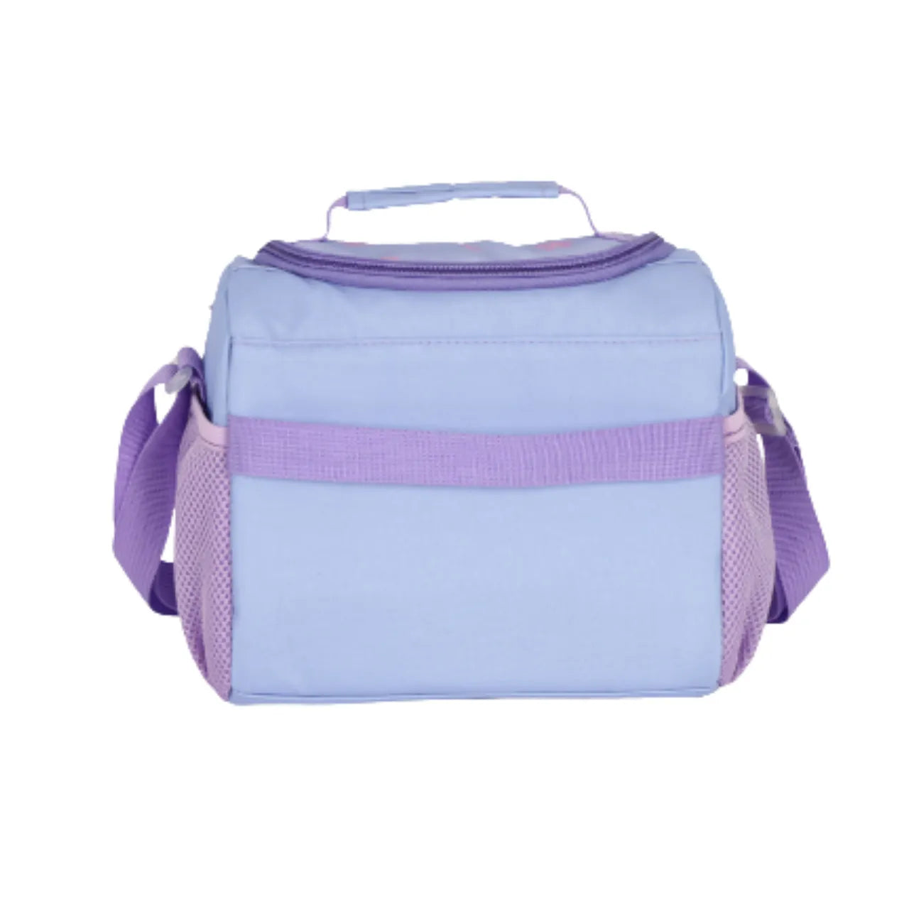 Kit Mochila de Roda Stitch e Angel Lilás com Lancheira e Estojo Box