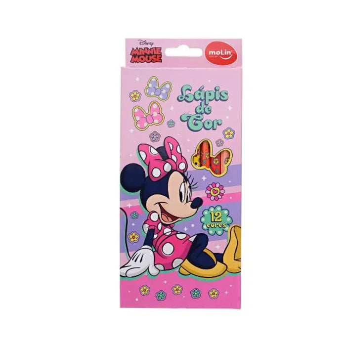 Lápis de Cor Minnie 12 Cores Lilás Molin