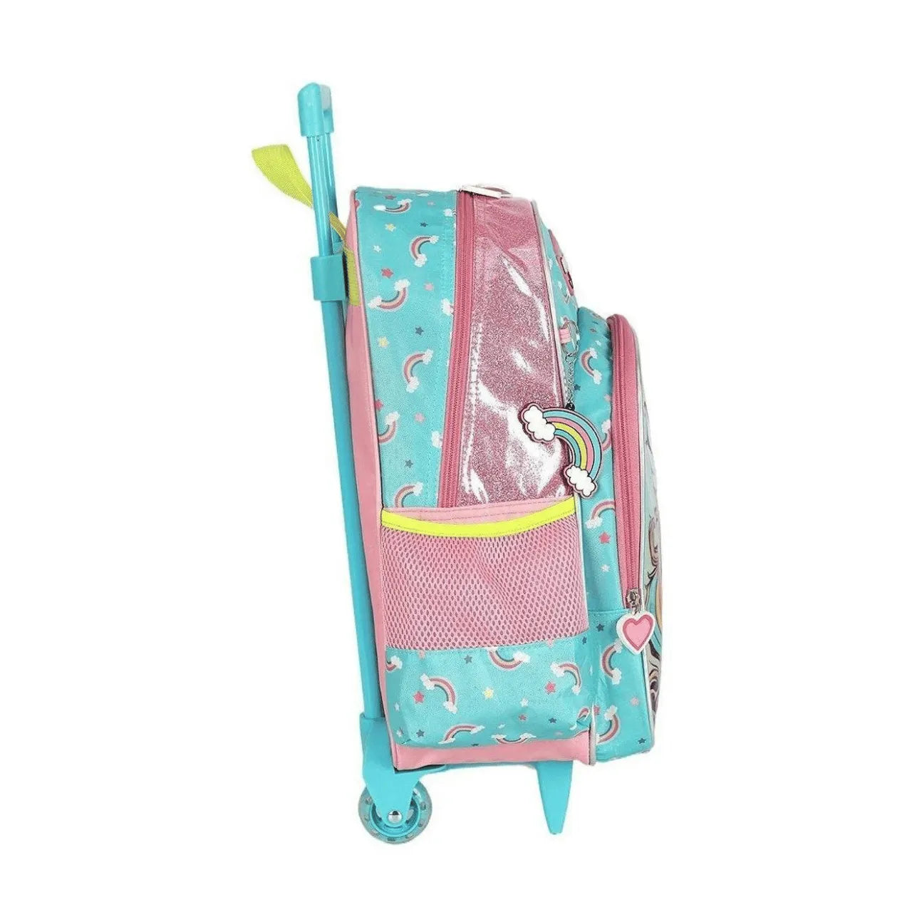 Kit Mochila Roda Unicórnio Rosa com Lancheira e Estojo Box