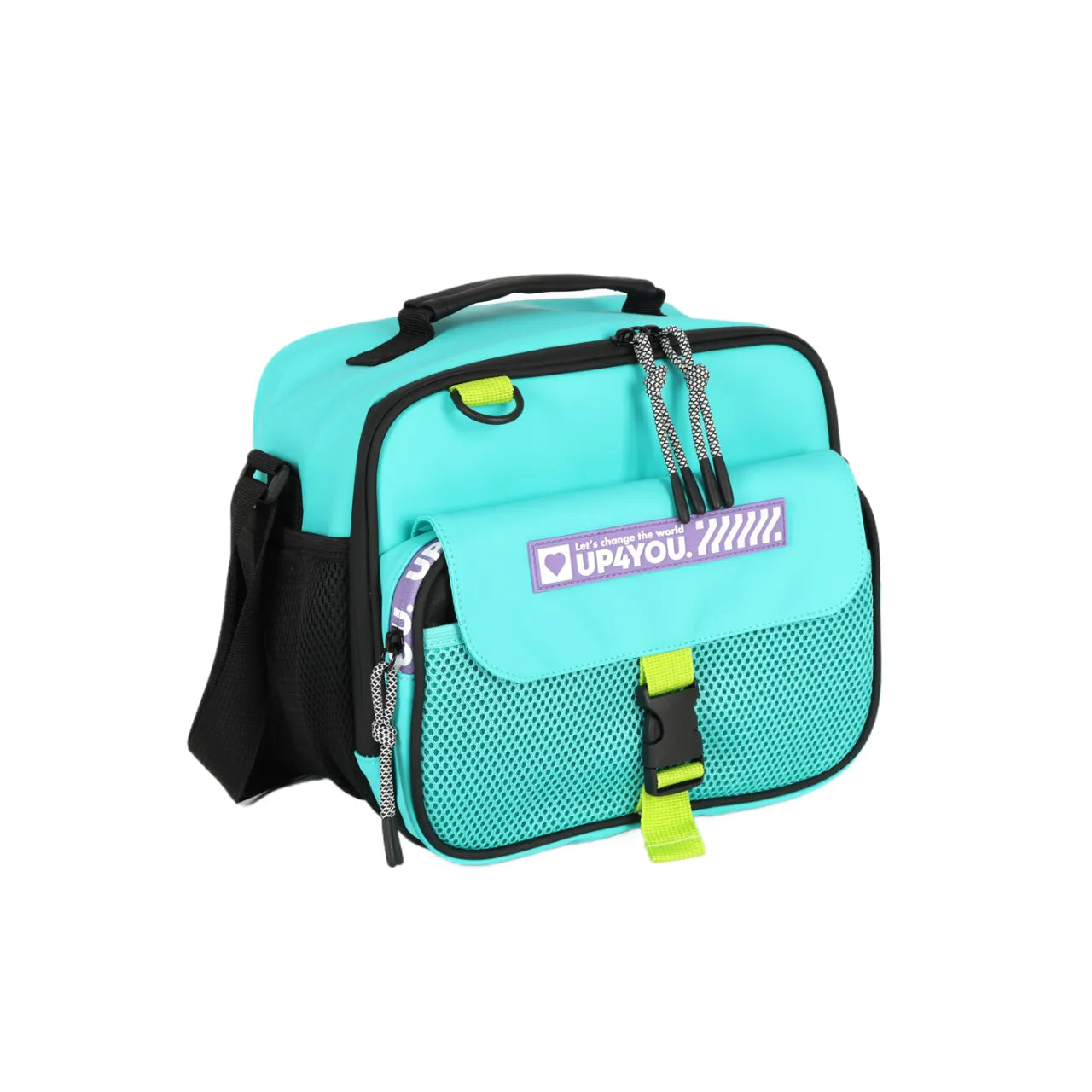 Kit Mochila Roda Up4You Turquesa com Lancheira e Estojo Box