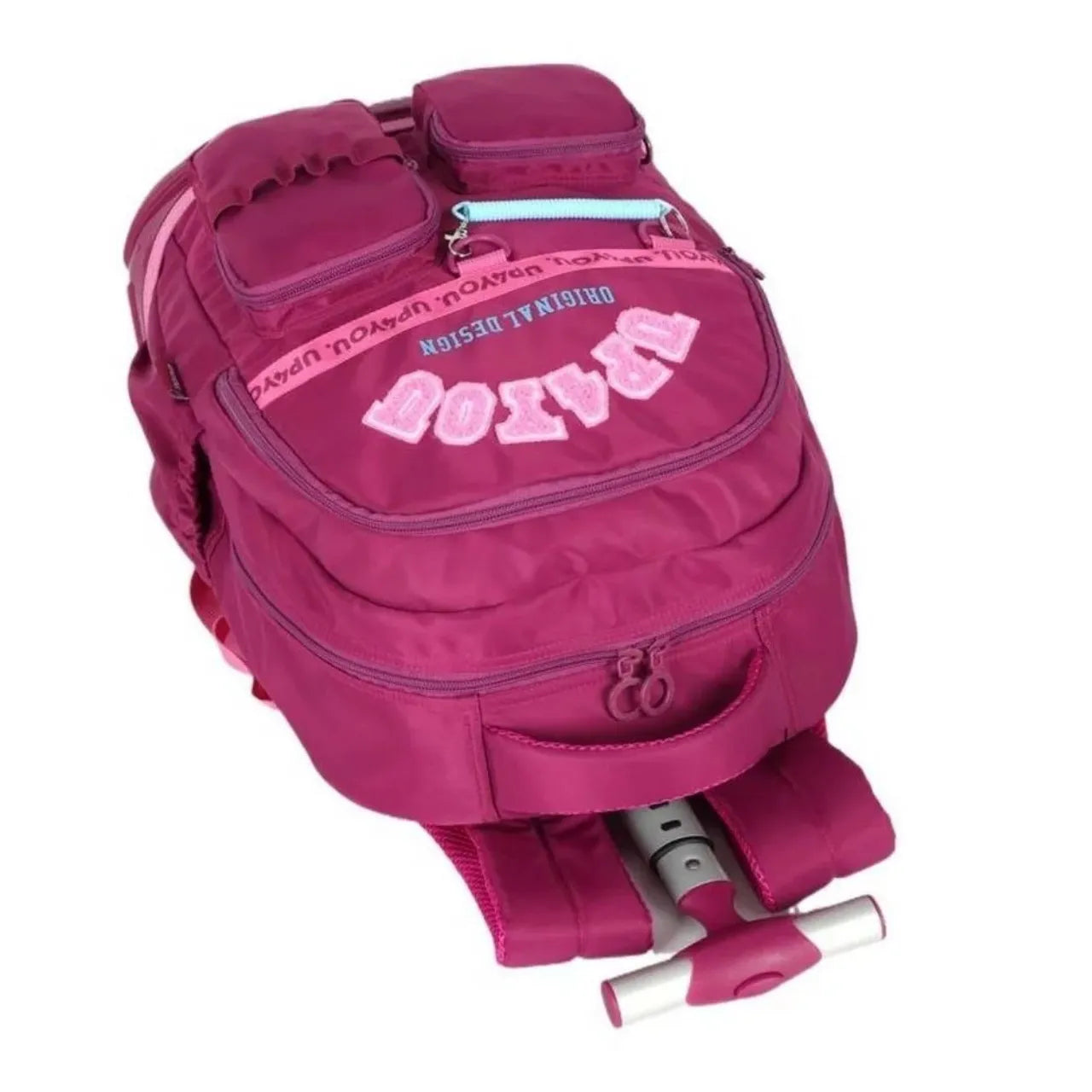 Kit Mochila Roda Up4You Vinho com Lancheira e Estojo Box