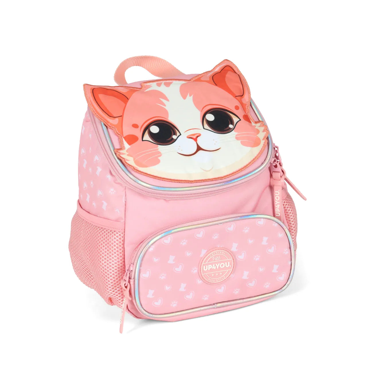 Kit Mochila Roda Cat Salmão com Lancheira e Estojo Box