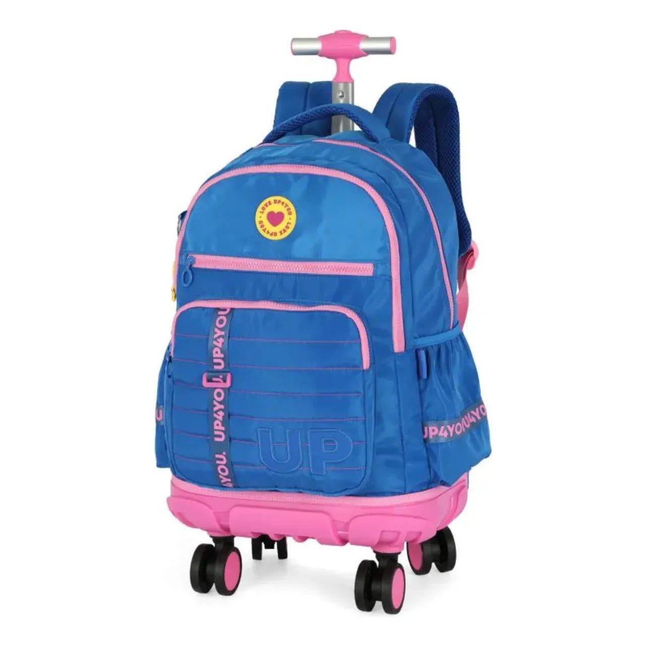 Kit Mochila Roda Up4You Azul e Rosa com Estojo Box