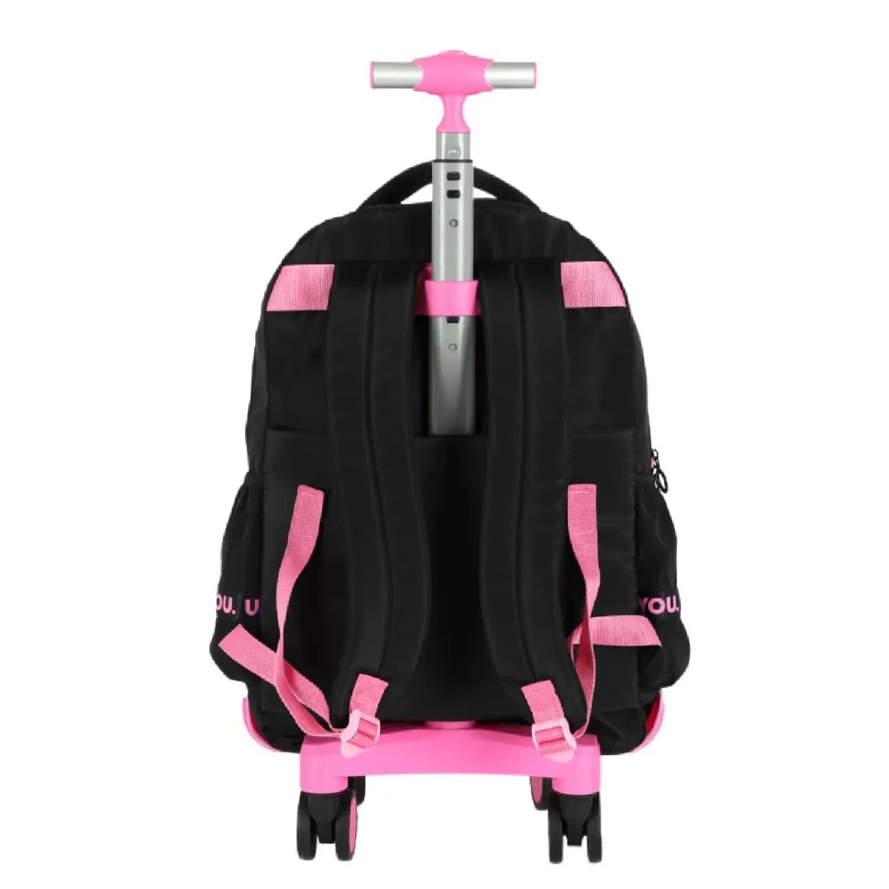 Kit Mochila Roda Up4You Preta e Rosa com Estojo Box