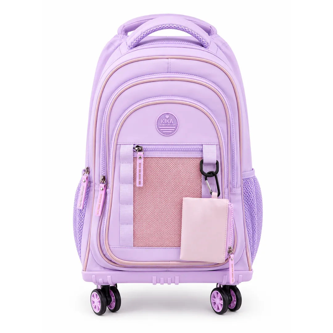 Mochila de Rodinha Roxa Kika Escolar Infantil