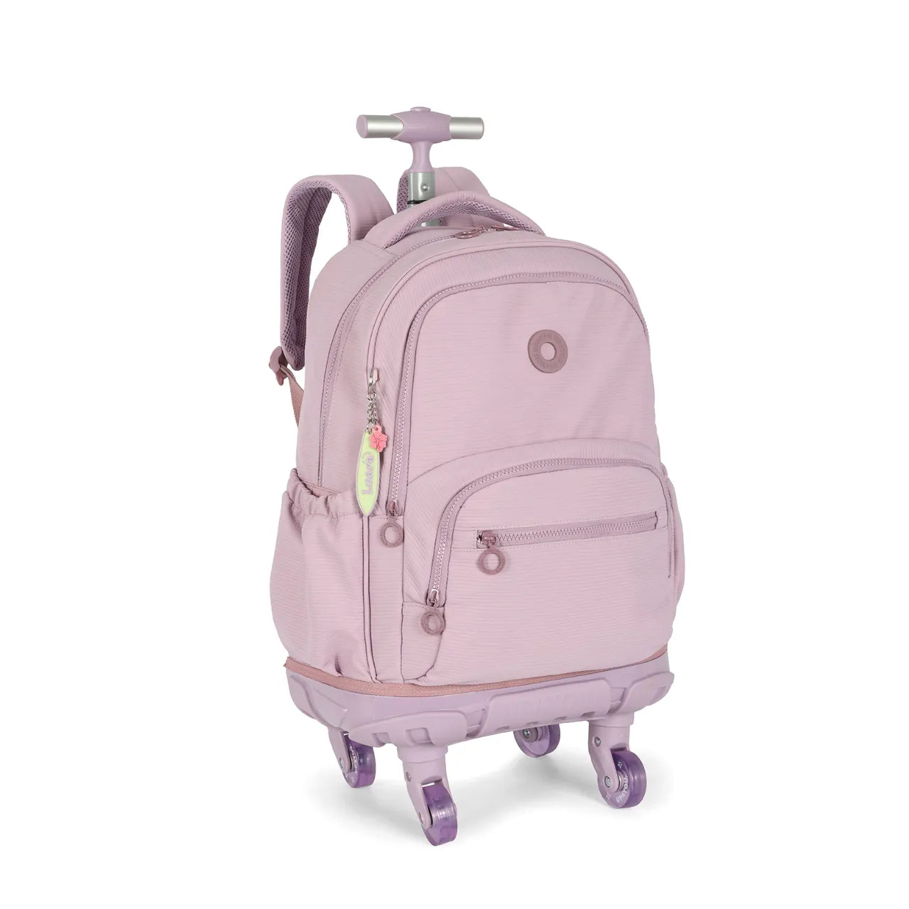 Kit Mochila de Rodas Luara Roxa com Lancheira e Estojo Box