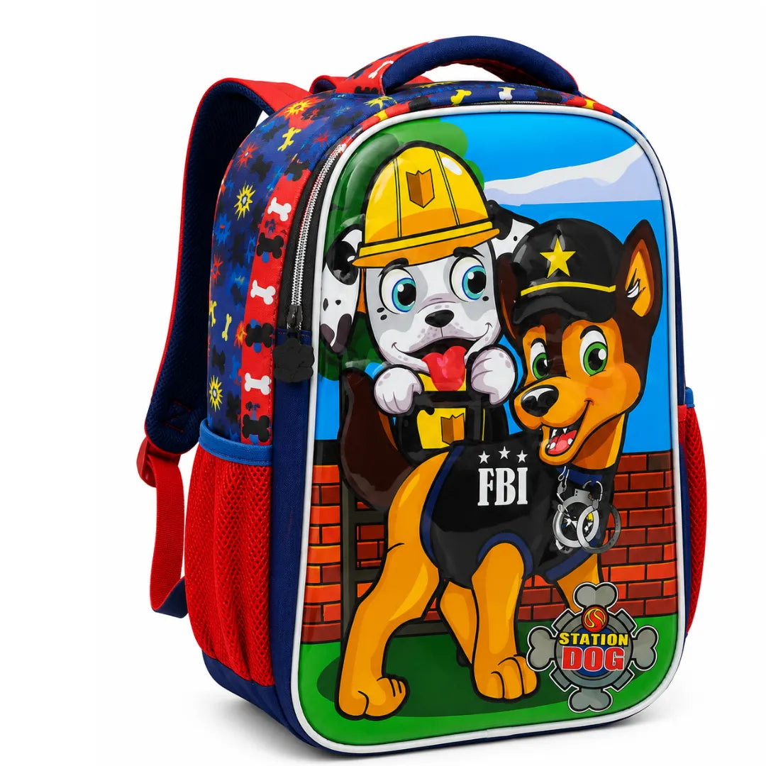 Mochila de Costas Azul Ponto Verde Infantil Escolar