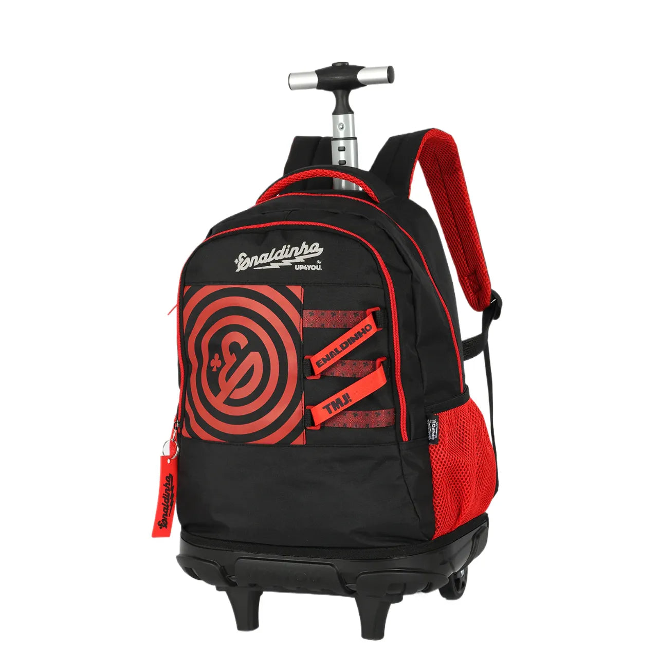Kit Mochila de Rodas Enaldinho Vermelha com Estojo Triplo