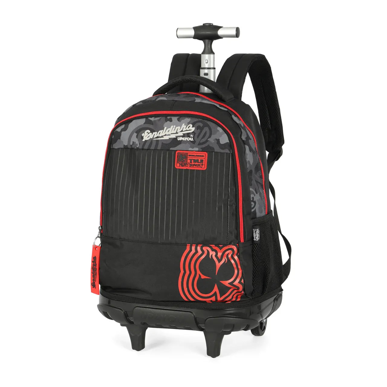 Kit Mochila de Rodas Enaldinho Preta com Estojo Triplo