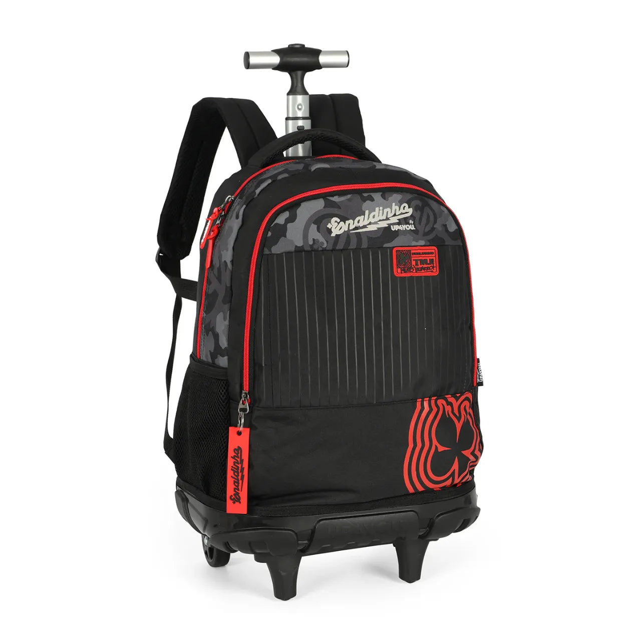 Kit Mochila de Rodas Enaldinho Preta com Estojo Triplo