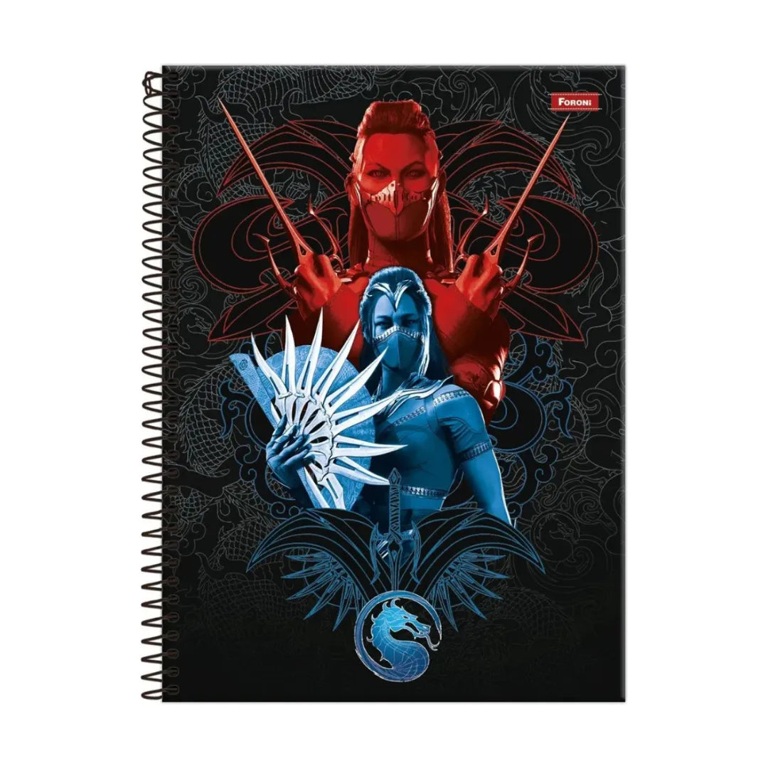 Caderno Universitário 10 Matérias 160 Folhas Mortal Kombat Foroni